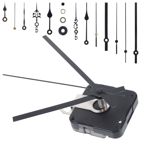 WRITWAA Mute Clock Mechanism Clock Movement Black Plastic Silent Operation Homeowners 1 Set
