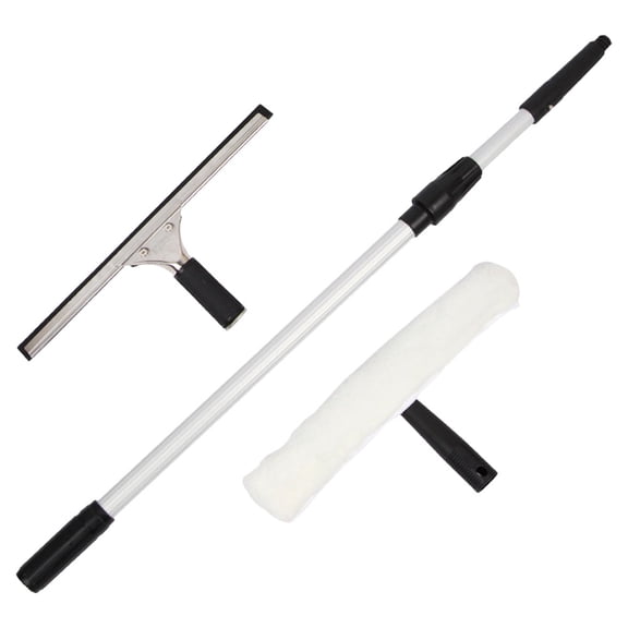 WRITWAA Stainless Steel Telescopic Handle Window Squeegee for and Drainage - 1 Set