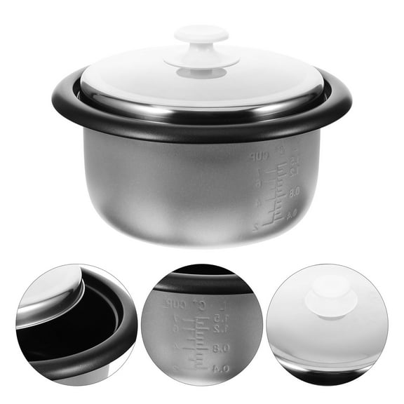 WRITWAA Metal Inner Pot Replacement for Rice Cooker, Silver Aluminum, 1 Set, Durable Household Cooking Accessory