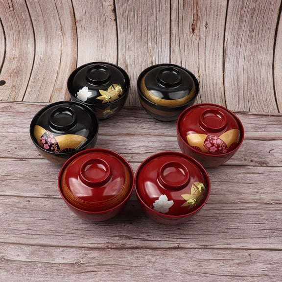 WRITWAA Ramen Bowl Set with Lid, Black Plastic Food Container Perfect for Home Dining and Culinary Enthusiasts