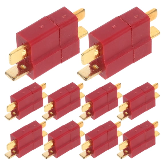 WRITWAA Electrical Connectors T Plug Connector Metal 10 Pairs Red Female Plug