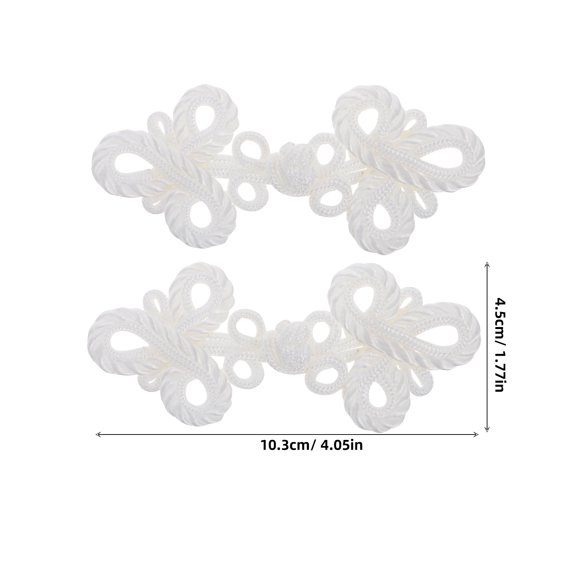 WRITWAA White Polyester Frog Closures for Clothing Sewing Fasteners, , Ideal for Wedding and Garments