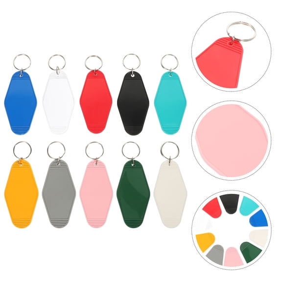 WRITWAA 10 Pcs Key Chain Tags Keychains Plastic for Organization and Personal Item Classification