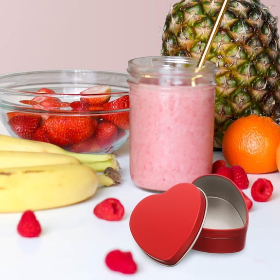WRITWAA 10 Pcs Valentines Day Candle Tins Red Heart Metal Jars With Lids Gift For Valentines Day Wedding Mother's Day Party Decoration