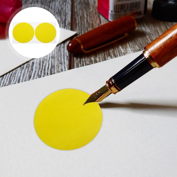 WRITWAA 10 Sheets Round Sticker Labels Yellow Paper Labeling Personal Belongings