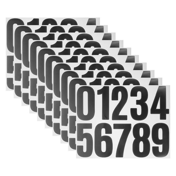 WRITWAA Large Black Adhesive Number Stickers for Mailbox Trash Can and Vehicle Use