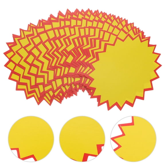 WRITWAA Eye-Catching Yellow Pop Price Labels Cardboard for Retail