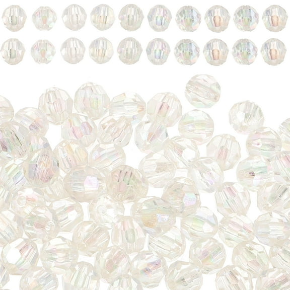 WRITWAA 100 Pcs Clear Small Spacer Beads for Jewelry Making Crafting Decorative Projects and Accessories