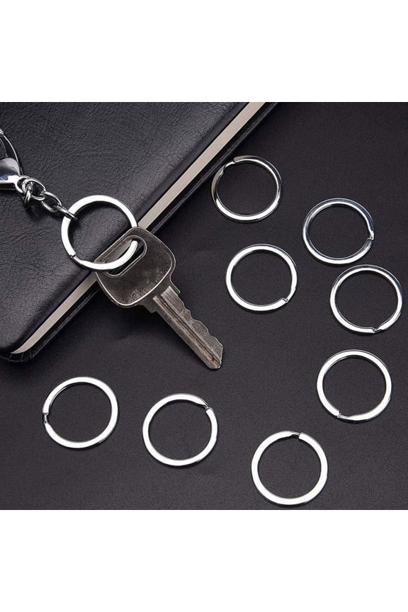 Round Metal Key Rings Double Sided Opening 100Pcs
