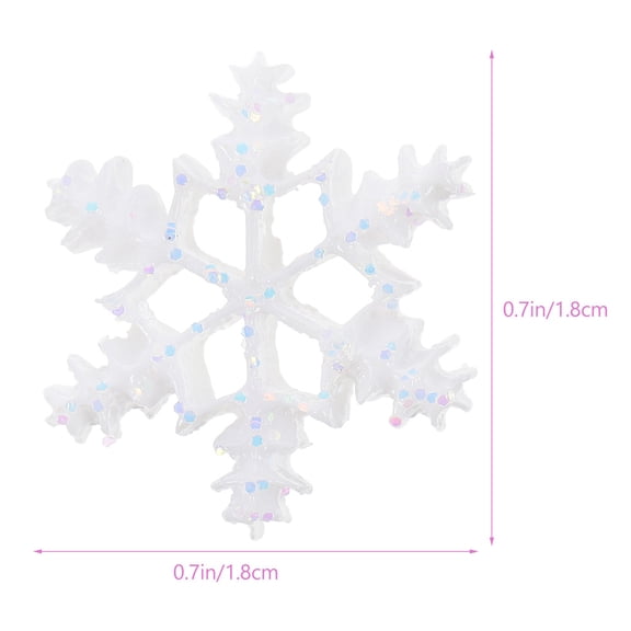 WRITWAA 100Pcs White Resin Snowflake Christmas Decorations for Holiday Home Decor and Party Supplies
