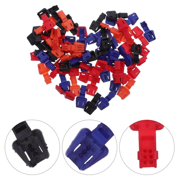 WRITWAA Cord Lock Clips for Shoelaces and Zippers Assorted Color Plastic 100Pcs