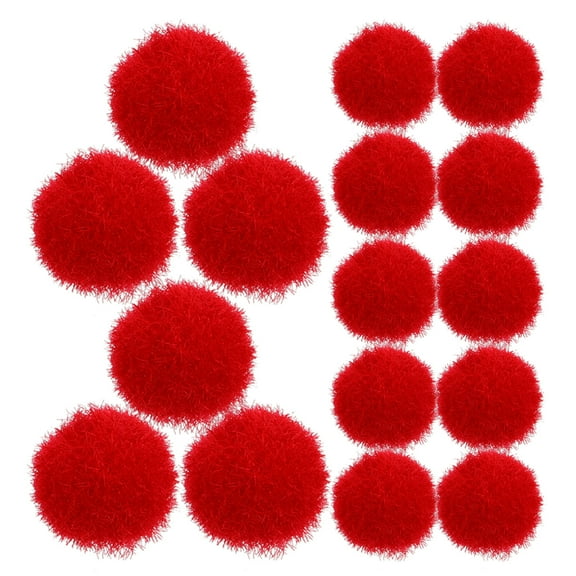WRITWAA Red Tiny Pom Poms for DIY Craft Projects Soft Polyester Fuzzy Balls