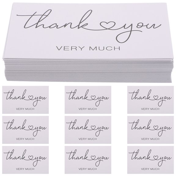 WRITWAA 100 Pcs Thank You Cards White Simple Style for Store, Business, and Home Use Appreciation Notes