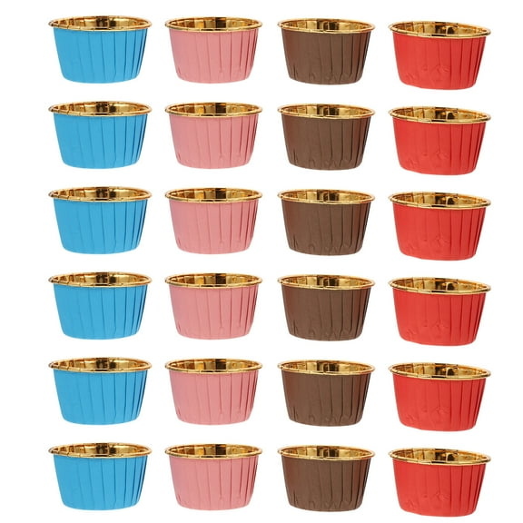 WRITWAA 100Pcs Assorted Color Small Paper Cake Cups Heat Resistant Decorative Baking Cups