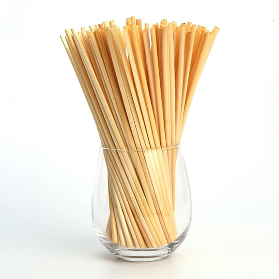 WRITWAA 100pcs Gathering Straws Safe Stalk Straws Beige Water Drinking Events