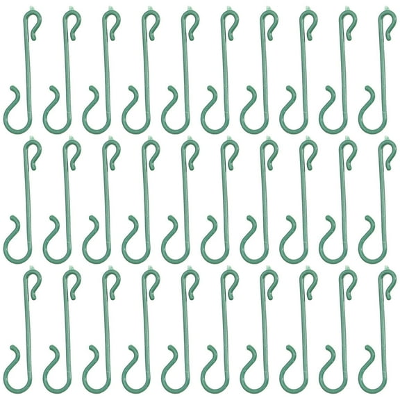 OFFIGAM 100Pcs Sturdy Green Plastic Christmas Ornament Hangers for Tree and Wreath Decorations