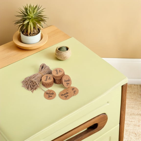 WRITWAA Kraft Paper Wedding Favor Tags Assorted Colors Round Shape Scallop Edges 100Pcs