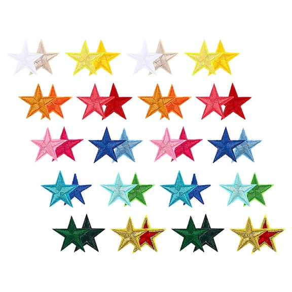 WRITWAA 102-Piece Star Embroidery Iron-On Patches Set, Polyester Decorative Appliques for Backpacks, Shoes, Clothes and Accessories