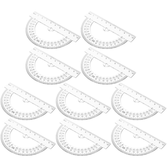 WRITWAA 10Pack Adjustable Plastic Protractor for Drafting Measurement Tools for School White