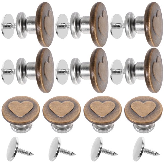 WRITWAA 10Pcs Assorted Color Metal Buttons for Jeans Replacement Pins Durable Decor for Pants Waistline