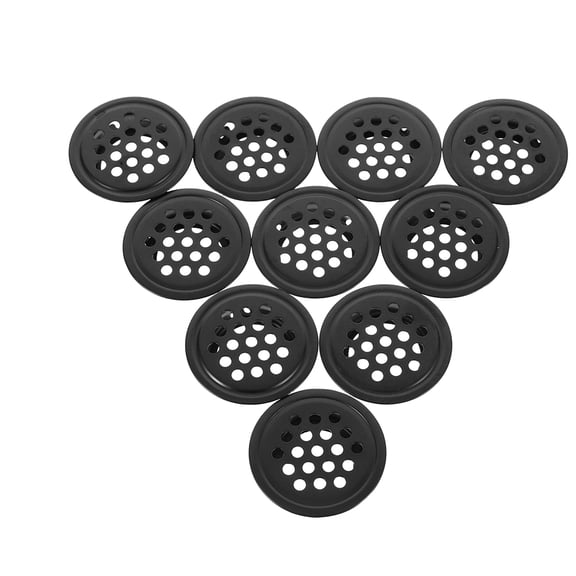 WRITWAA 10Pcs Circular Stainless Steel Vent Grille Black Mesh Panel for Kitchen Cabinet Air Circulation
