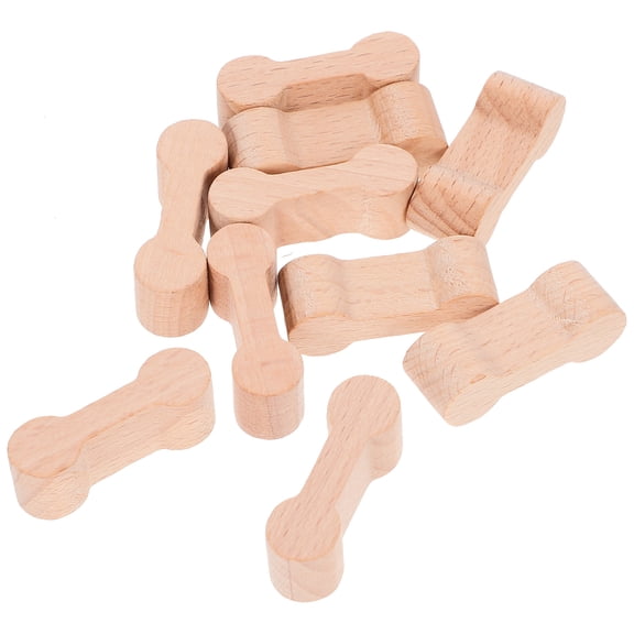 WRITWAA 10Pcs Creative Train Track Connector Wood Khaki for Children Track Connection Playground