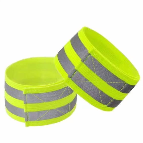 WRITWAA Light Green Reflective Armband for Women's High Visibility Safety Gear for Night Running Cycling Hiking 10pcs