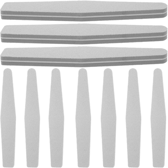 WRITWAA 10Pcs Double Sided Grey Square Nail File Block for Professional Manicure and Pedicure Nail Care