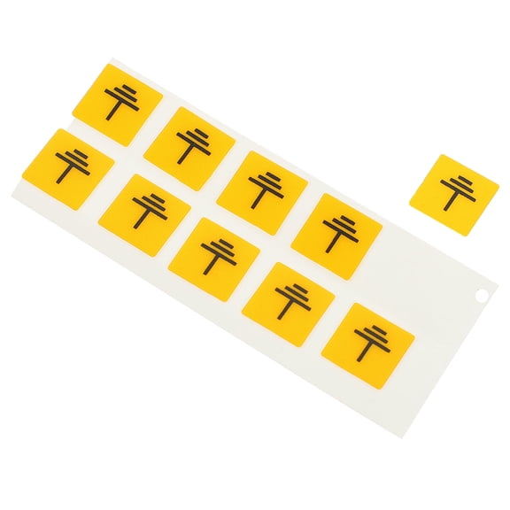 WRITWAA 10Pcs Durable Safety Sign Decals Yellow Grounding Warning Labels for Equipment Use