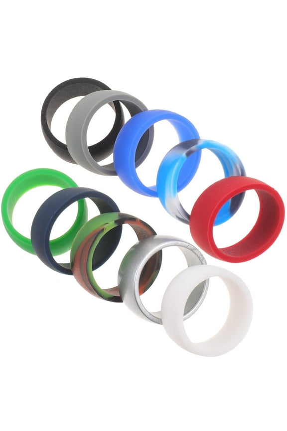 10Pcs Elastic Silicone Rings for Gym Exercising Breathable Comfortable Finger Bands