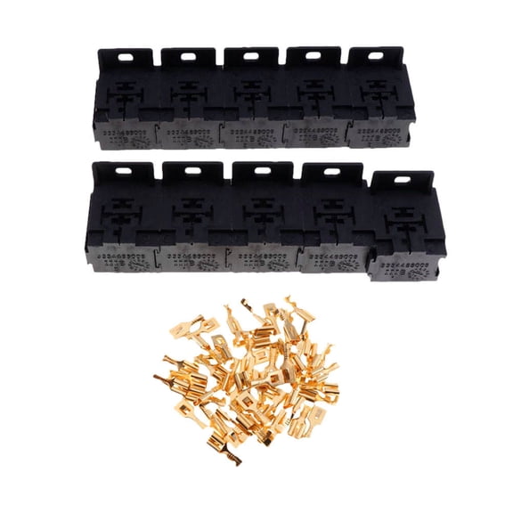 WRITWAA 10Pcs Black Relay Base Holder Set with Composite Housing for Car Electrical Systems