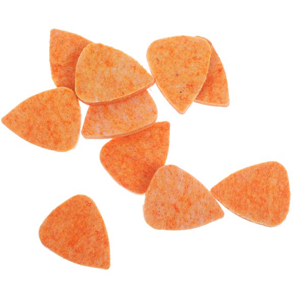 WRITWAA 10Pcs Felt Picks for Ukulele Orange Soft Wool Plectrums Non Slippery Smooth Sound