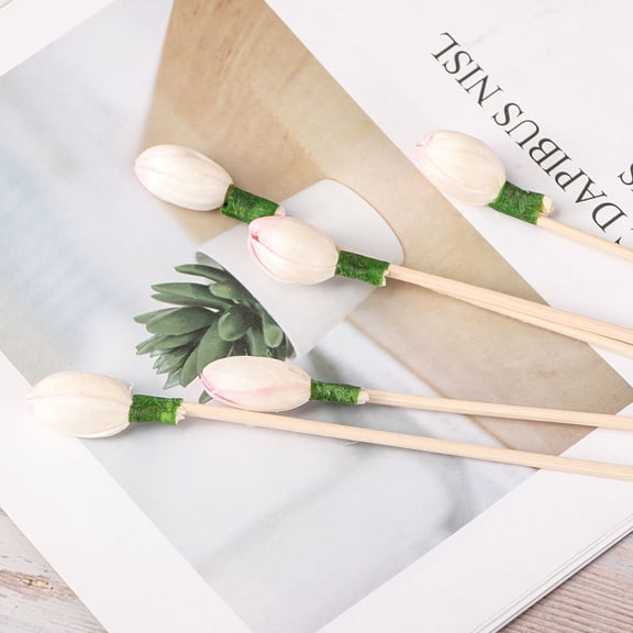 WRITWAA 10Pcs Flower Rattan Reed Diffuser Sticks Beige for Indoor Fragrance and Decoration