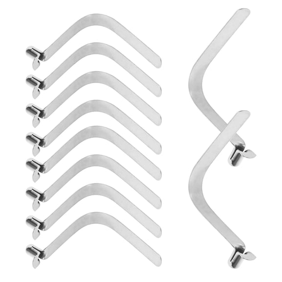 WRITWAA Silver Steel Paddle Spring Clips - Sturdy and Multi-Purpose 10Pcs
