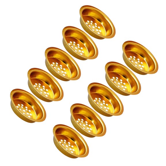 WRITWAA 10Pcs Golden Incense Burner Screens with Exotic Middle Eastern Design for Home Decor