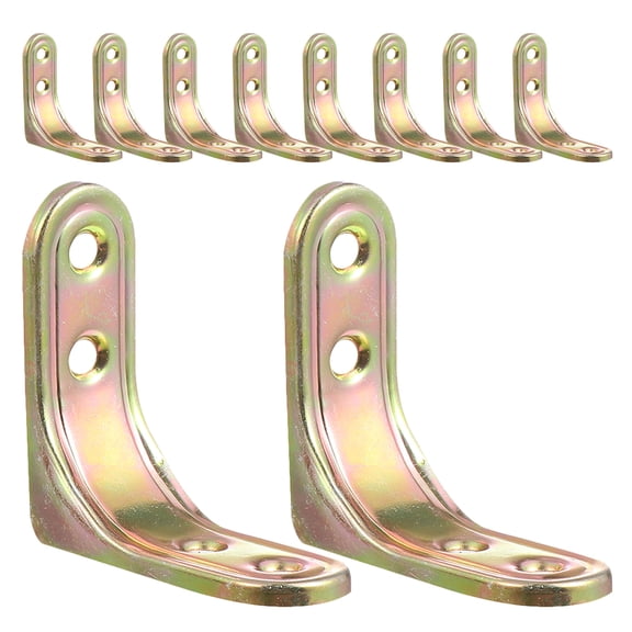 WRITWAA 10Pcs Golden Metal Corner Bracket Brace Set for Furniture Stable Chair Table Fixing