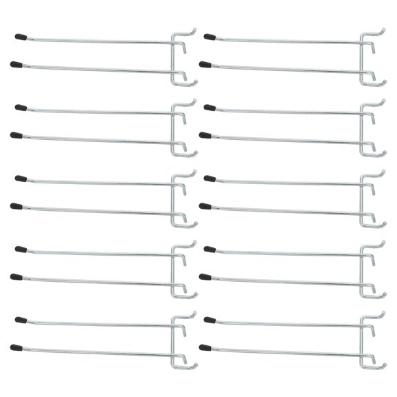WRITWAA 10Pcs Heavy Duty Metal Pegboard Hooks for Garage Wall Storage and Tool Organization