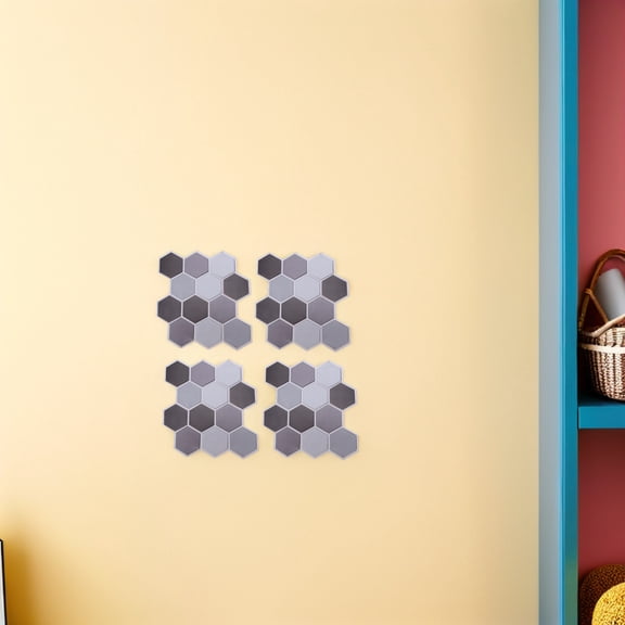 WRITWAA Honeycomb Wall Sticker PVC Waterproof Multi-Color for Room Decor 10Pcs