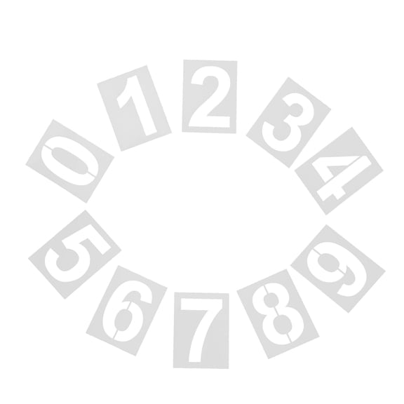 WRITWAA 10Pcs Big Number Stencils Reusable Plastic Templates for House and Curb Address Painting