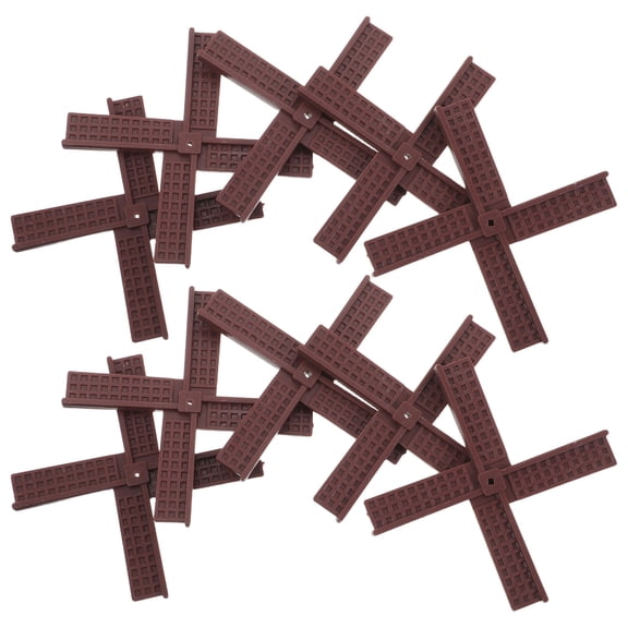 WRITWAA Plastic Windmill Blades, Weather Resistant, Easy Assembly, Light Brown 10Pcs