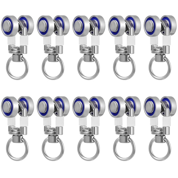 WRITWAA 10Pcs Metal Twin Wheeled Curtain Track Runners for Double and Curved Curtain Rails