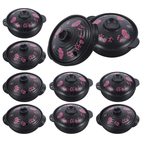 WRITWAA Mini Cooking Pots Set PVC Dollhouse Accessories for Kitchen and Dining Table Theme