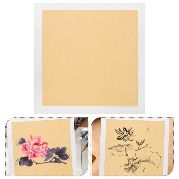 WRITWAA 10Pcs Rice Papers Calligraphy Practice Paper Sheets Yellow Traditional Chinese Style