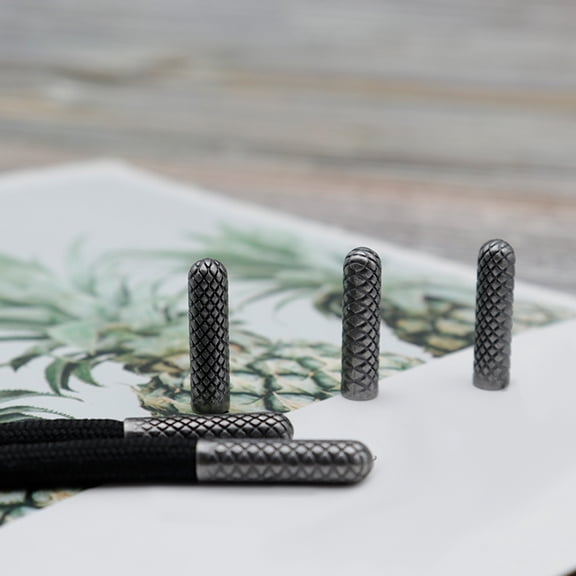 WRITWAA 10 Pcs Shoelace Aglets for DIY Shoe Lace Accessory in Black Zinc Alloy