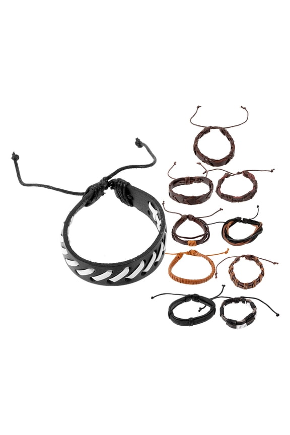 10Pcs Men's Stylish Bracelets Set Fashion Accessories Gift for Valentine's Day and Everyday Wear