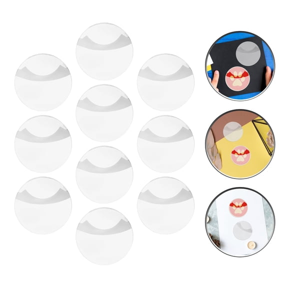 WRITWAA 10Pcs Transparent Heavy Duty Round Badge Holder for Badge and Coin Protection