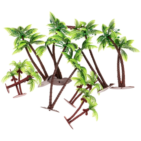WRITWAA 10pcs Artificial Coconut Palm Tree Picks Simulation Green Leaves for Outdoor Use