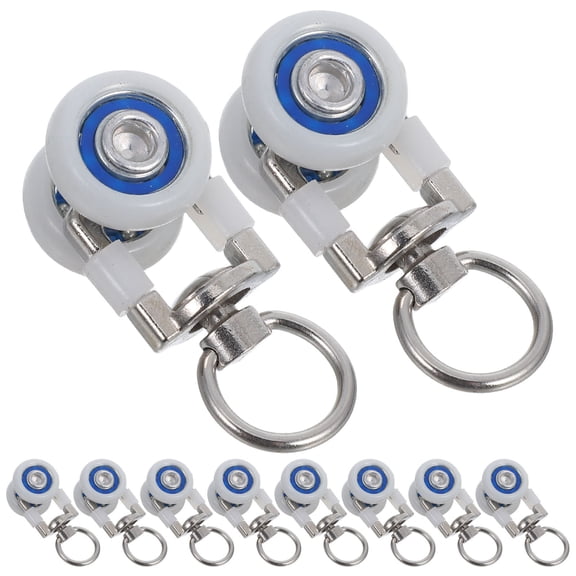 WRITWAA 10Pcs White Curtain Track Rollers with 360 Degree Rotation Hooks and Silent Slide