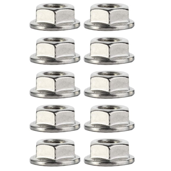 WRITWAA Serrated Flange Nuts Rust Resistance Silver 10pcs