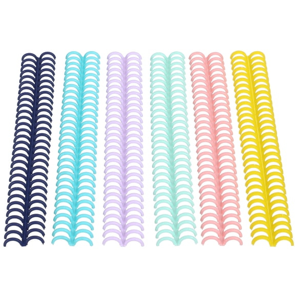 WRITWAA 12 Pcs Binding Spines Binder Rings Plastic Fir Green for Office Use